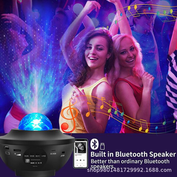 Popular Small Bowl Starry Sky Light Projection Light USB Bluetooth Music Rotating Water Ripple Starry Sky Laser Atmosphere Light - Image 4