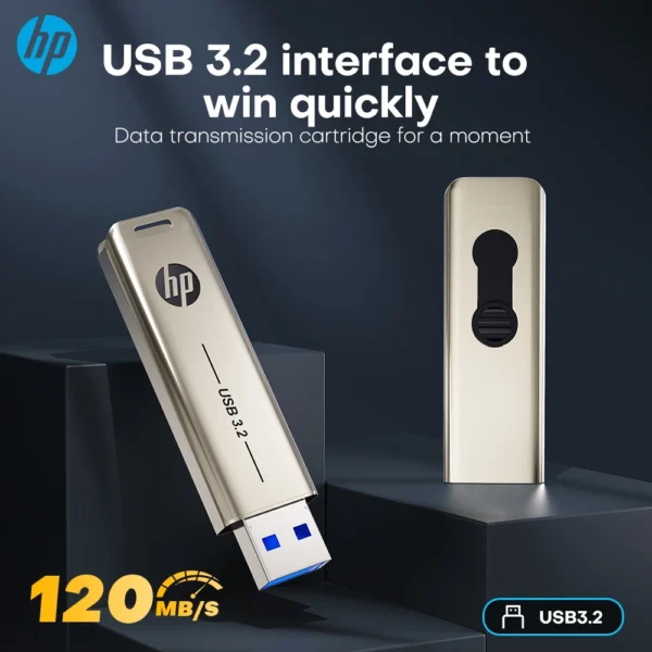 HP Flash Drive USB3.2 32GB 64GB 128GB 256GB High Speed Sticks External Storage Metal Pen Drive Creative Personality for PC - Image 3